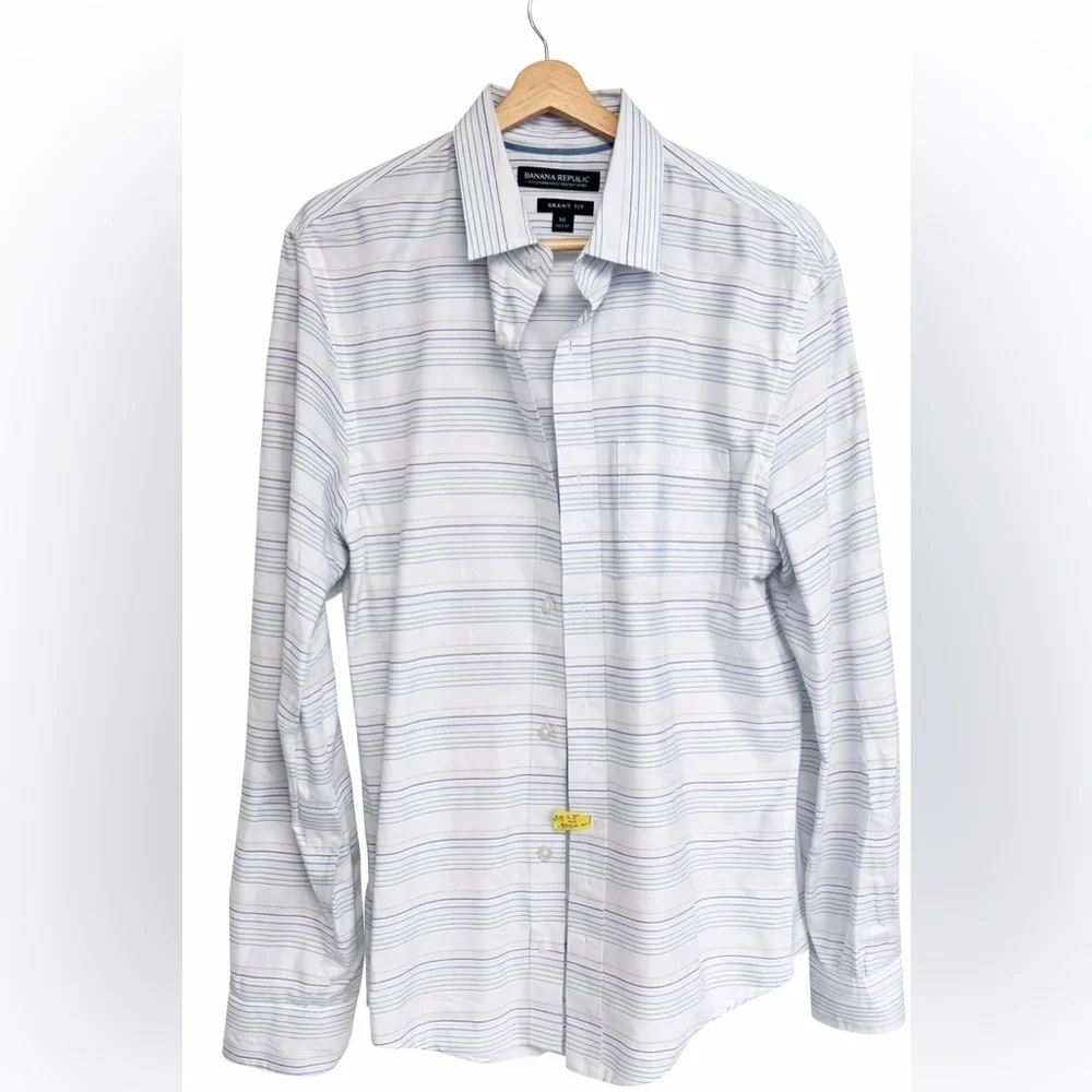 Banana Republic Grant Fit Pinstripe Button Down Shirt Medium